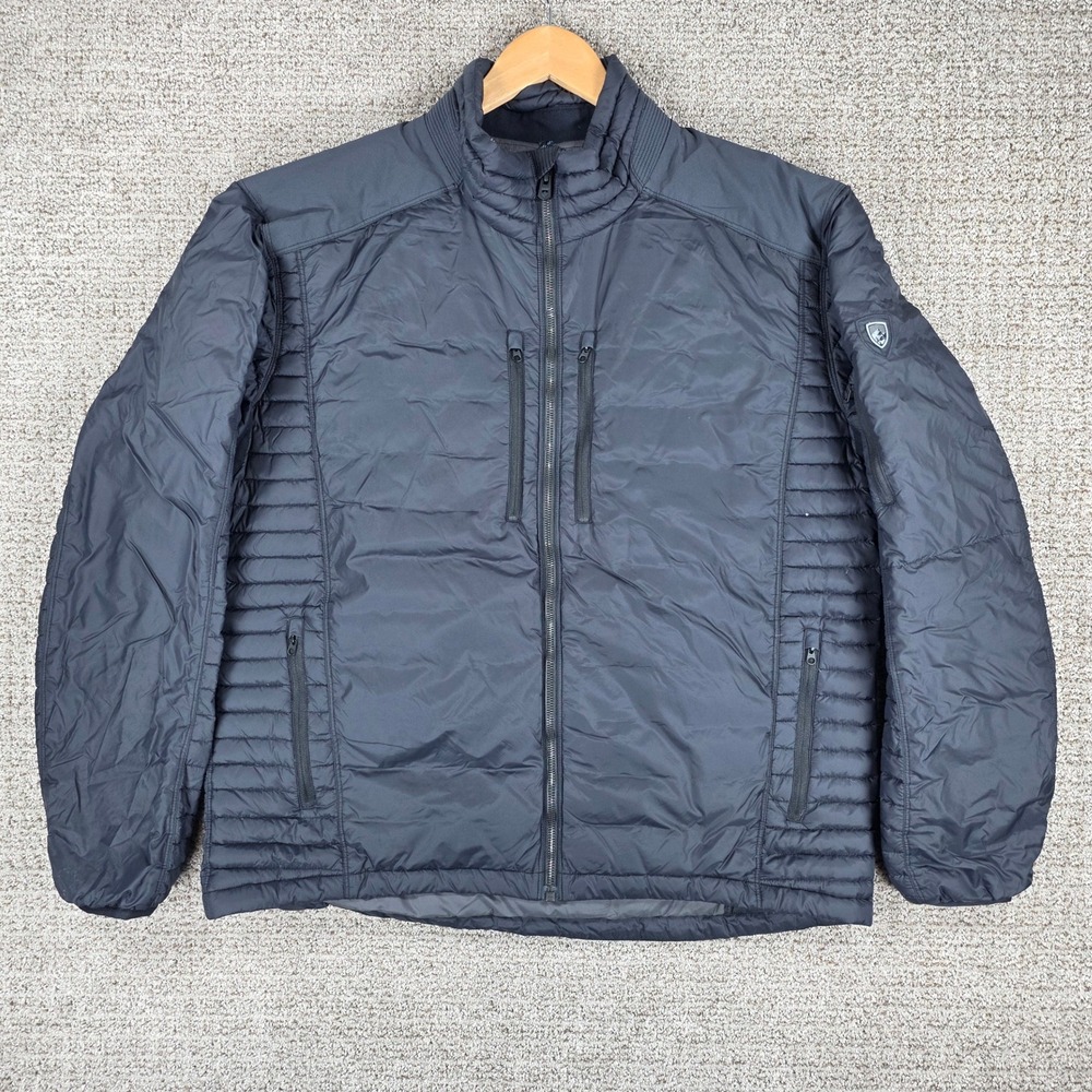 Kuhl Spyfire Down Jacket Mens XXL Black Puffer Full Zip Quilted Style 1122